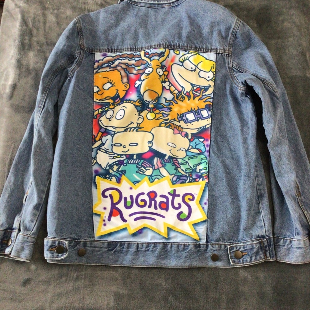 Vintage Nickelodeon Rugrats Denim Jean Jacket Unisex Size Small